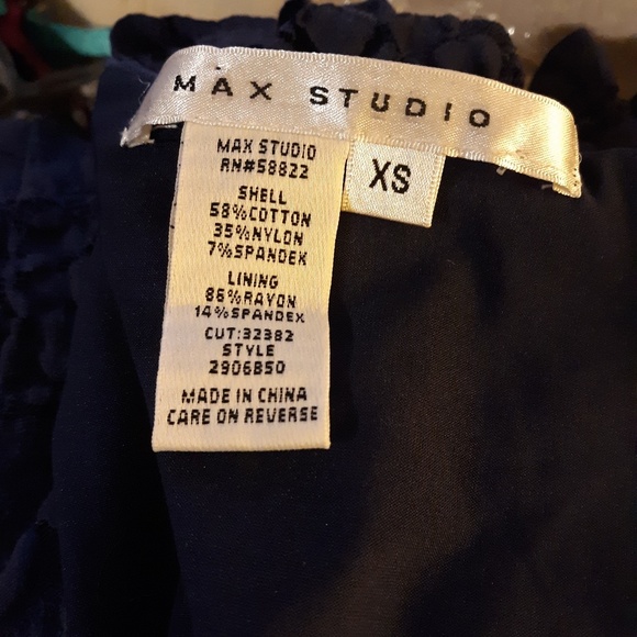 Max Studio XS Navy Blue Lace 3/4 Sleeve Dress - Picture 7 of 7